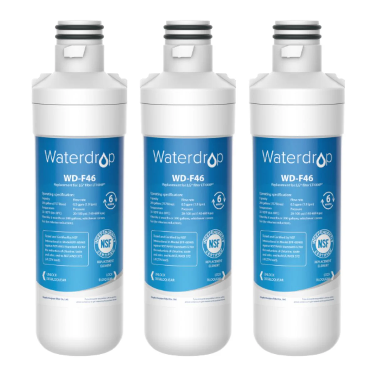 Waterdrop Replacement for LG LT1000P Refrigerator Water Filter - Image 7