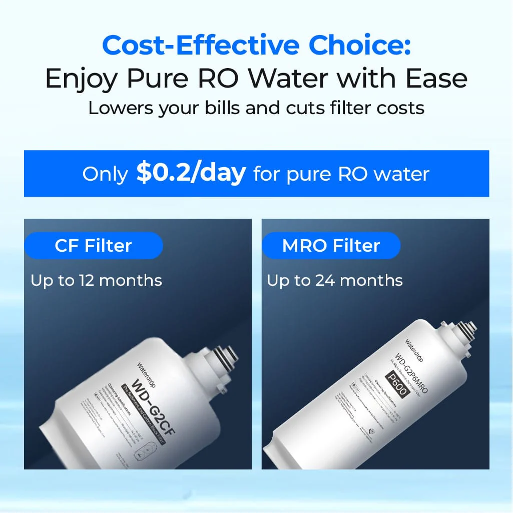 Waterdrop Reverse Osmosis Water Filtration System for Home, G2P600 - Image 8