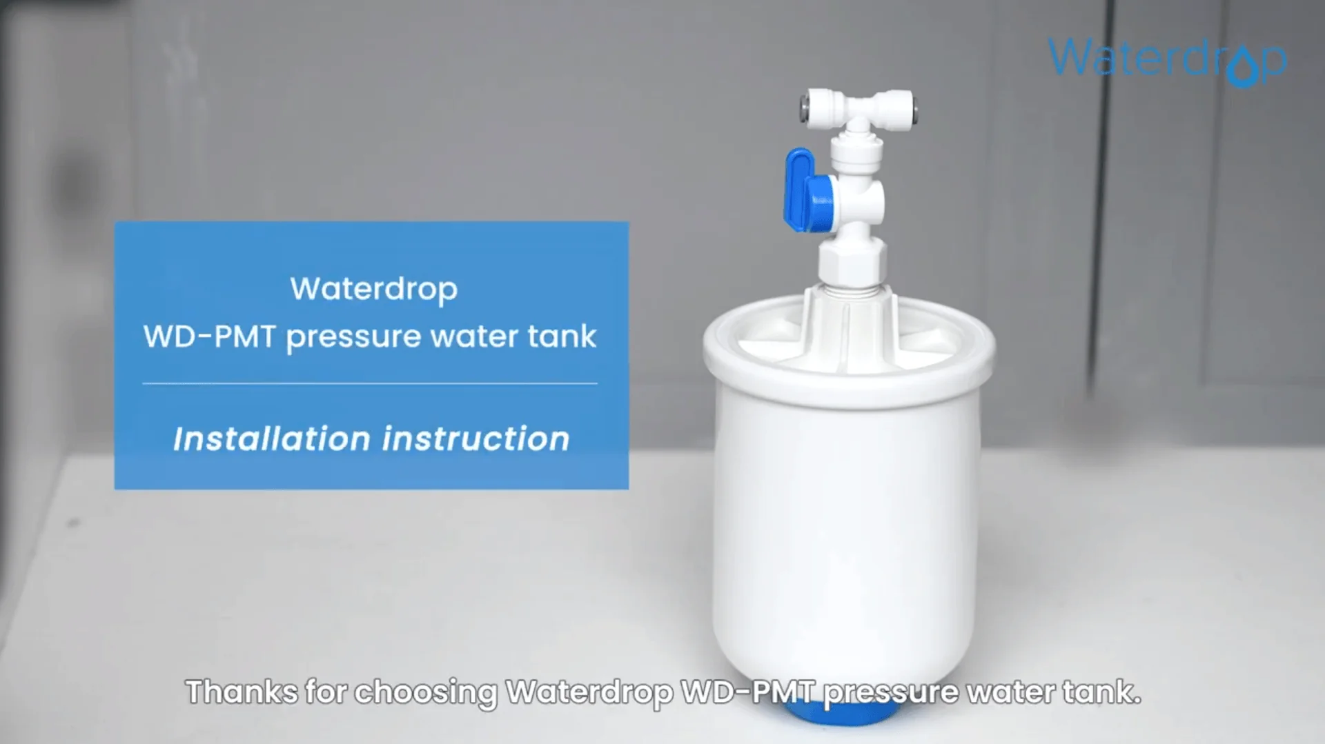 Connect RO System to Refrigerator - Waterdrop PMT Small Water Pressure Tank for Smart Reverse Osmosis, with 1/4" Water Tubing - Image 5