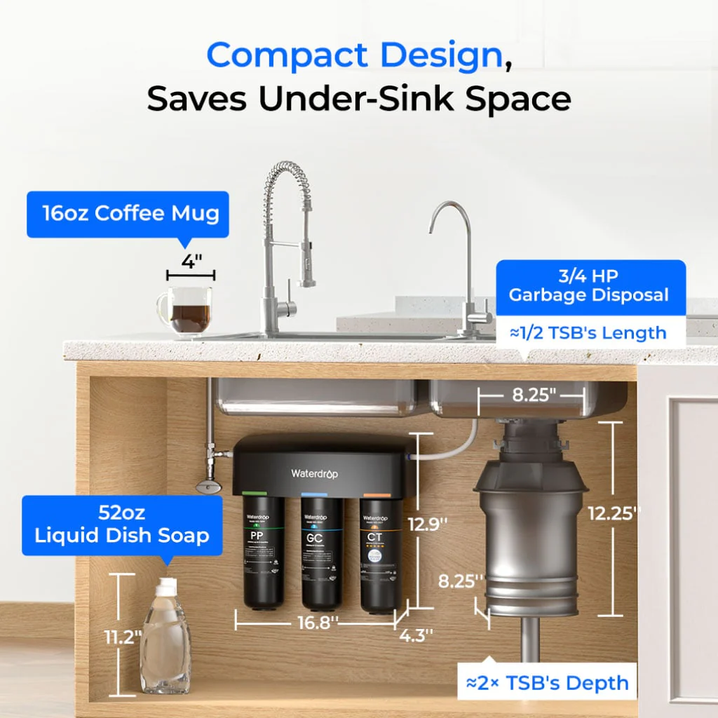 3-stage Under Counter Water Filter System with Dedicated Faucet Waterdrop TSB - Image 7