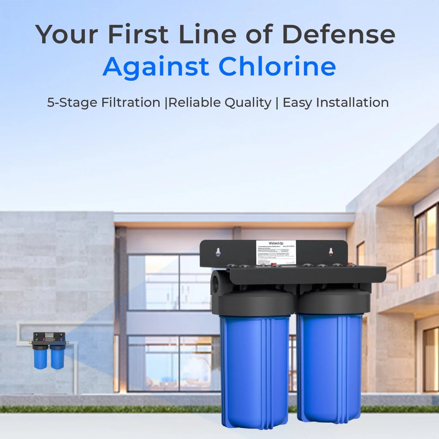 Waterdrop WHF21-PG 5 Micron 2-Stage Whole House Water Filtration System - Image 3
