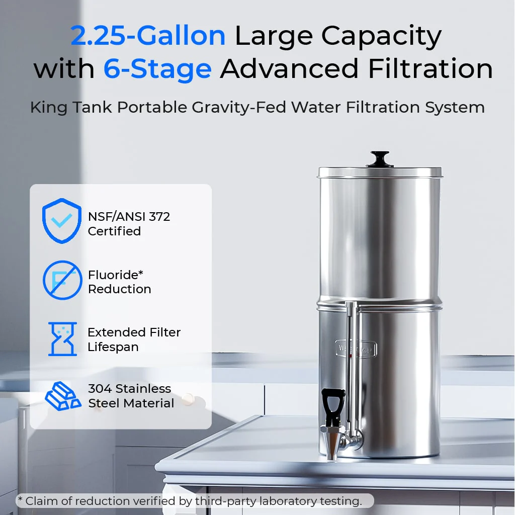Waterdrop 2.25-gallon King Tank Gravity Water Filter System, Without Stand - Image 3