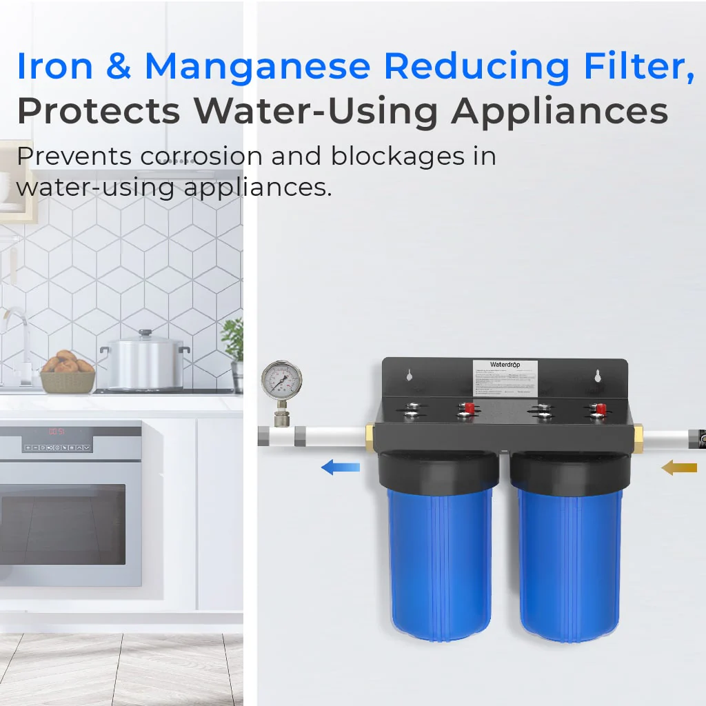 Waterdrop 2-Stage Whole House Water Filter System Reduce Iron&Manganese - Image 4