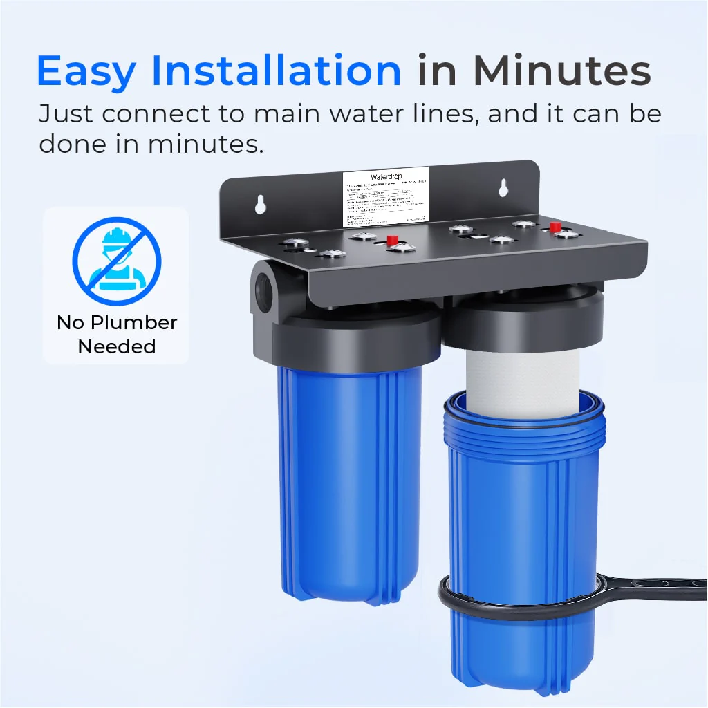 Waterdrop 2-Stage Whole House Water Filter System Reduce Iron&Manganese - Image 8
